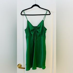 Zara emerald green slip dress